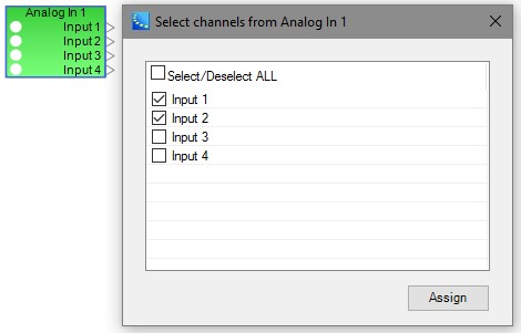 Select channels from Analog In 1 Figure
