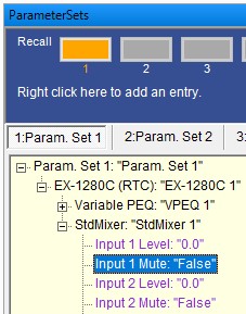 parameter  sets updating values 1
