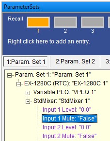 パラメータセットの更新値 1