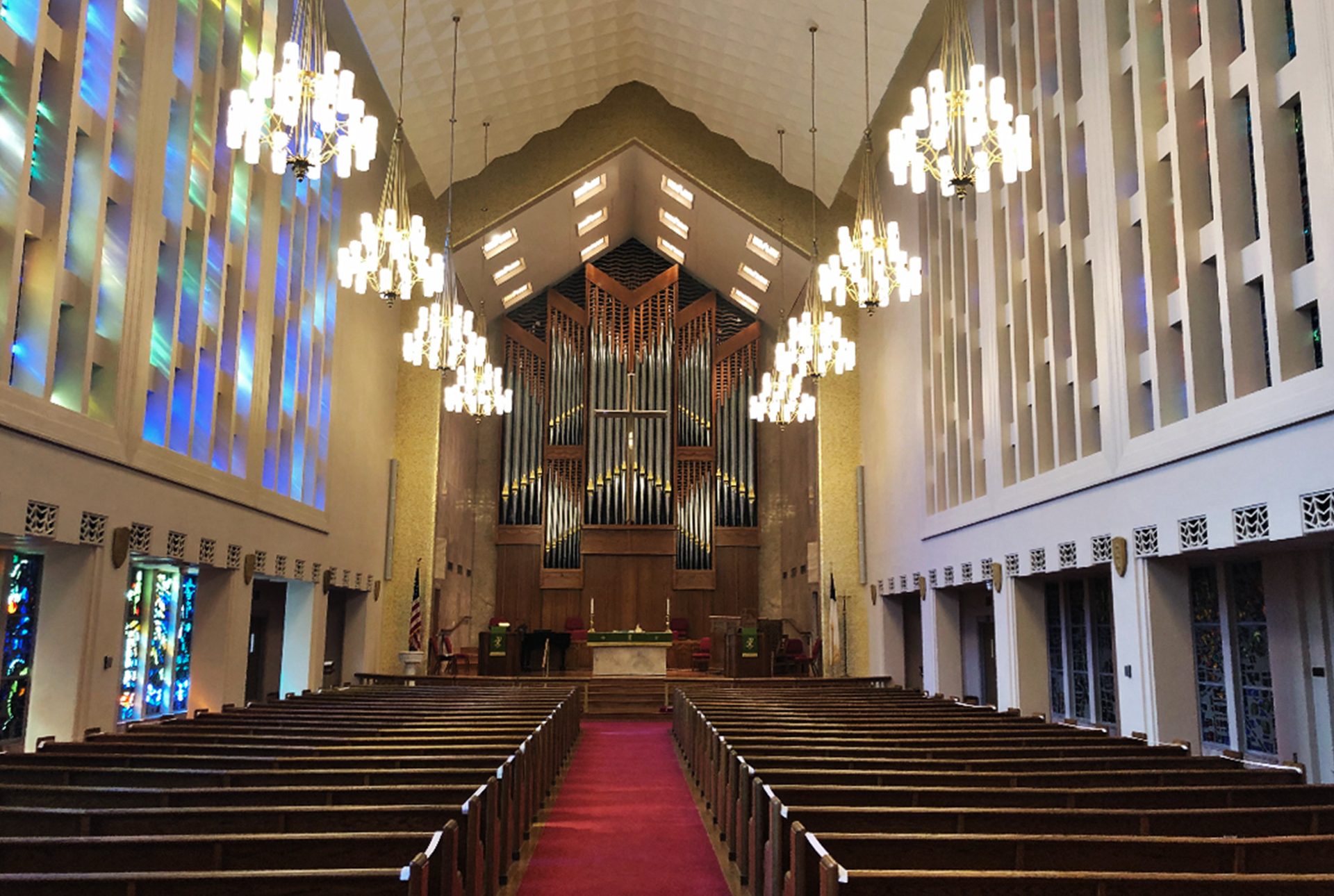 Interior of a large modern church