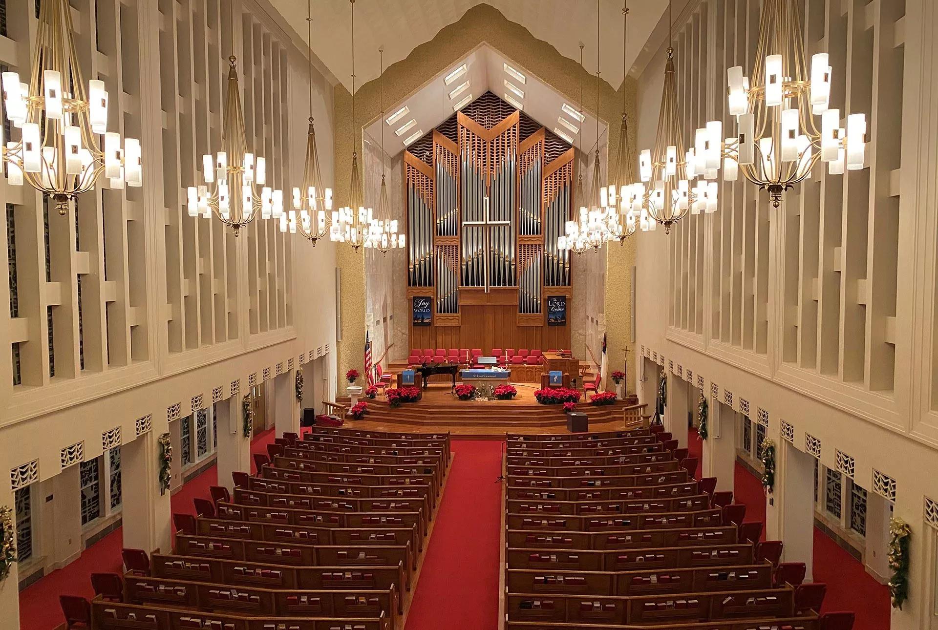 Interior de la Iglesia Metodista Moody