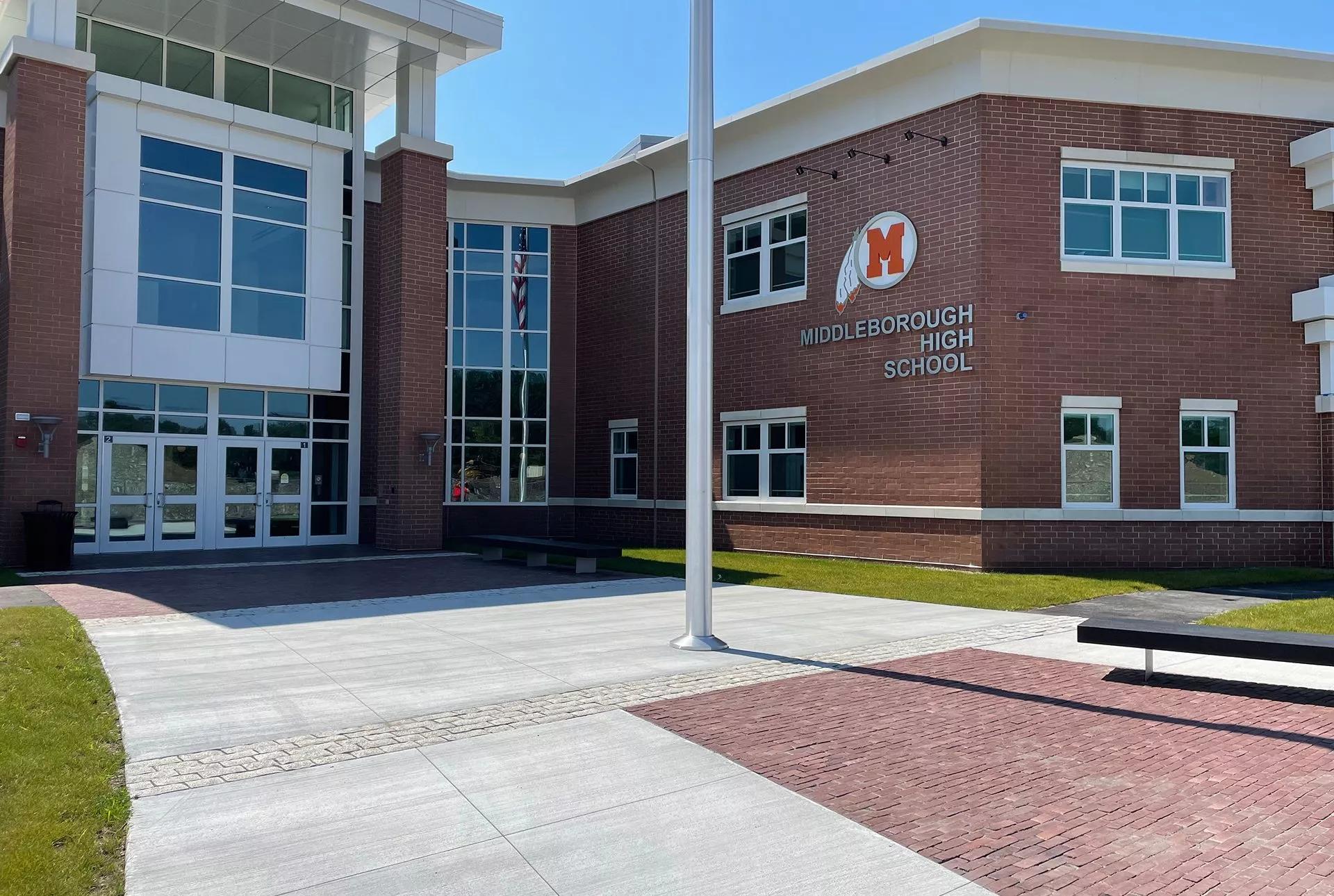 Middleborough High School, gelegen in Middleboro, Massachusetts