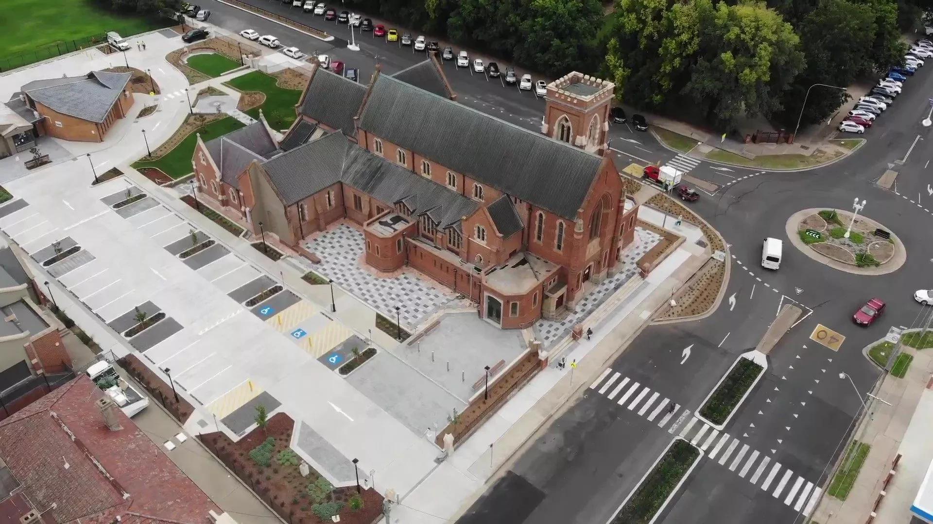 Cathedral aerial shot