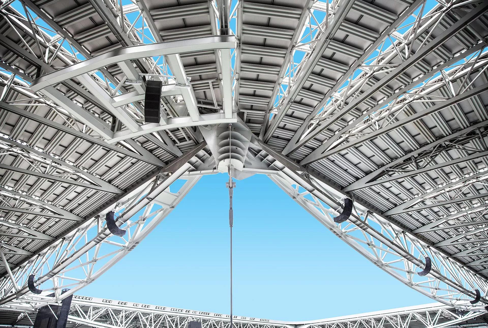 Allianz stadium ceiling equipped with Bose Professional loudspeakers