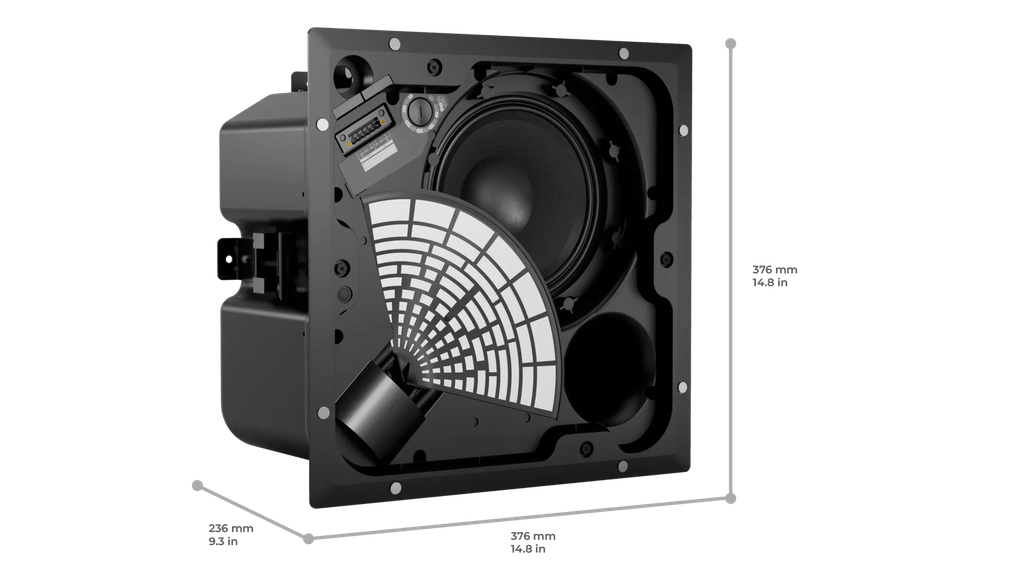 Bose Professional EdgeMax EM90, detail konštrukcie bez mriežky s vlnovodom PhaseGuide