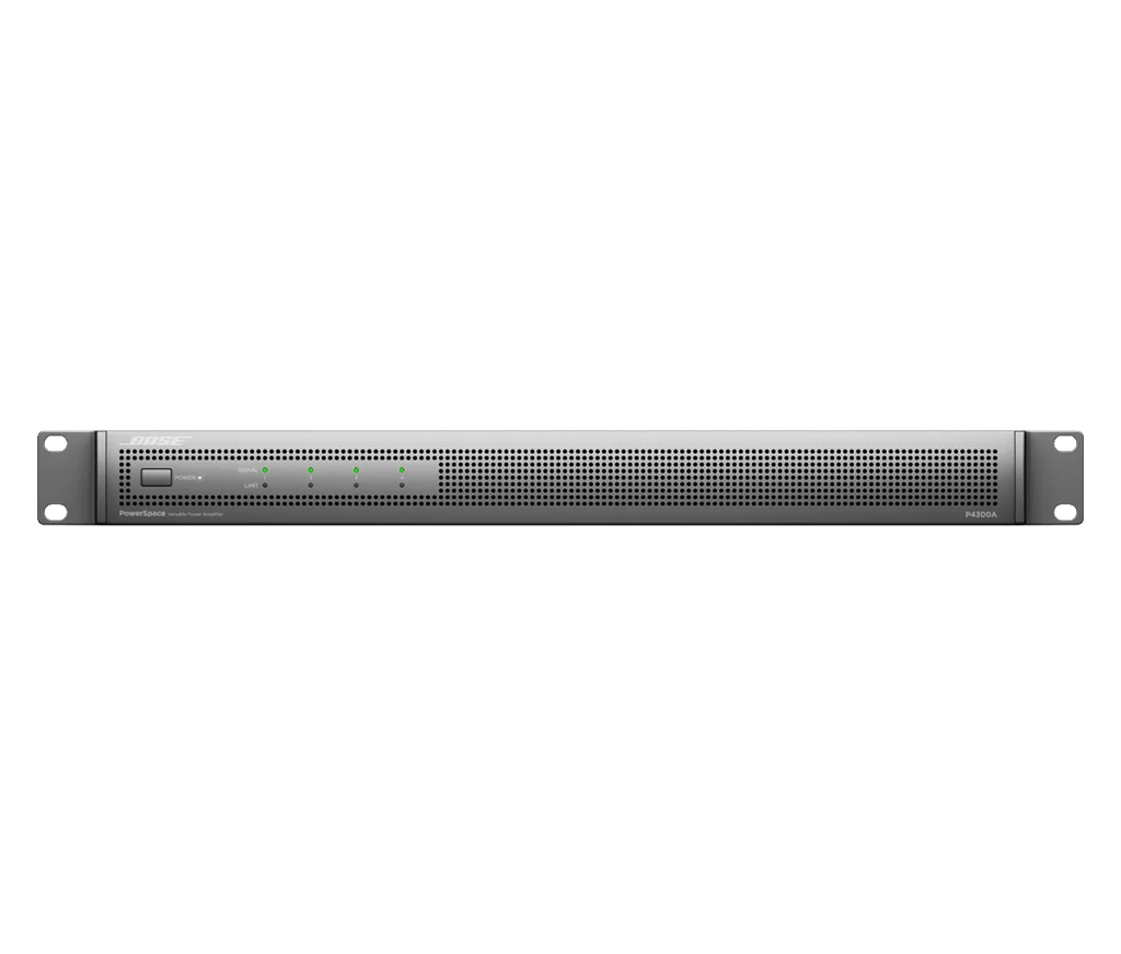 Bose Professional PowerSpace P4300A, 1U rackový zosilňovač, pohľad spredu