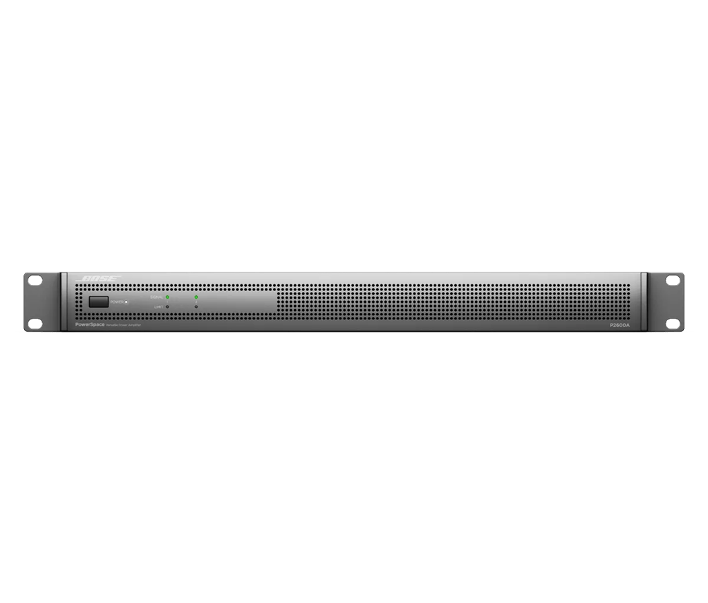 Bose Professional PowerSpace P2600A, 1U rackový zosilňovač, pohľad spredu
