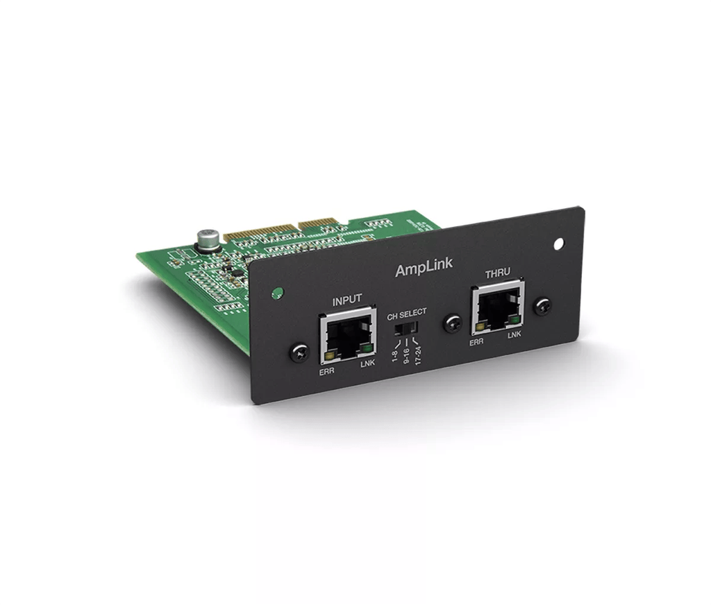 Bose Professional PowerMatch AmpLink 24-channel Card, bočný pohľad na kartu s konektormi