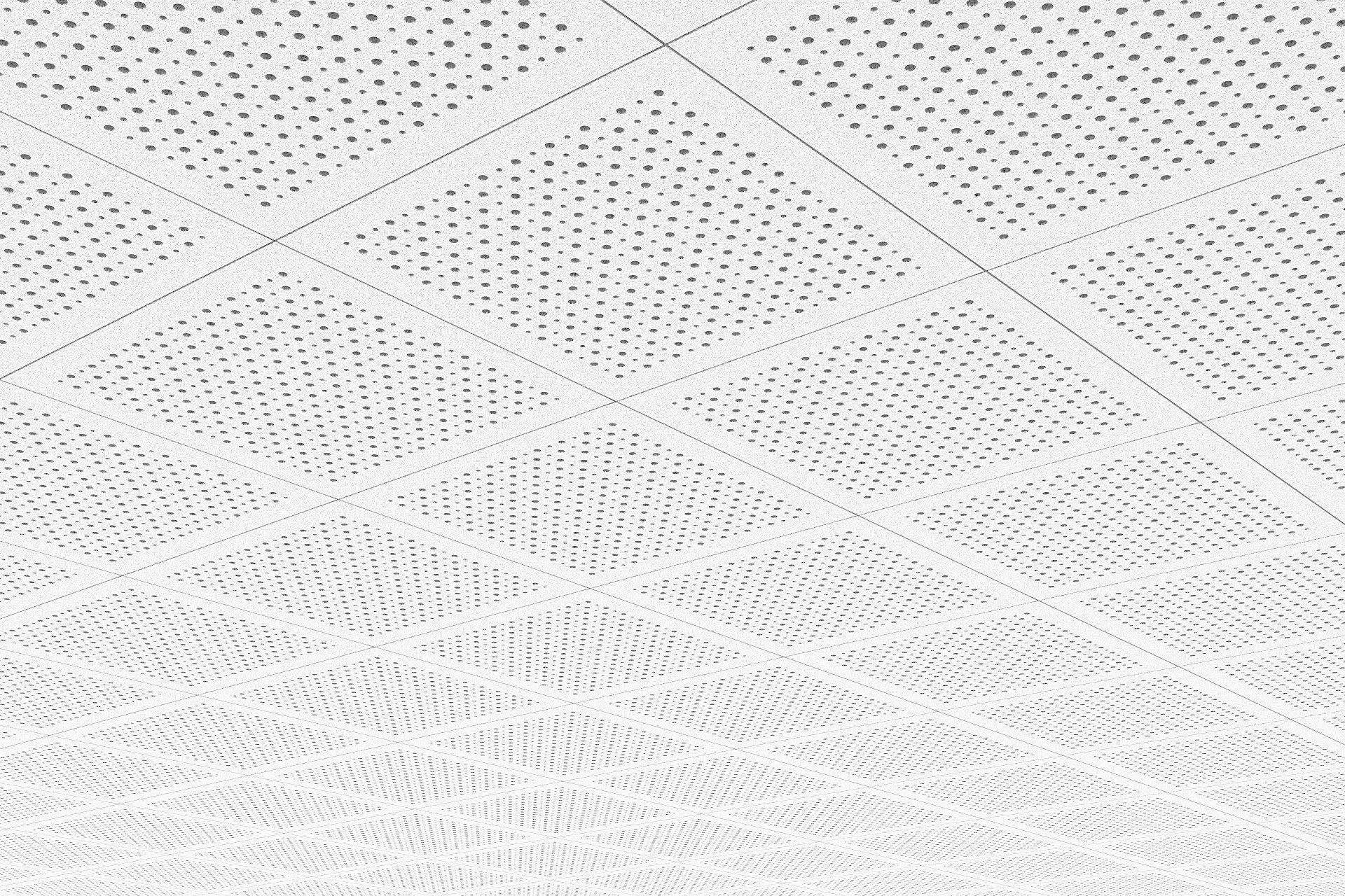A white acoustic ceiling