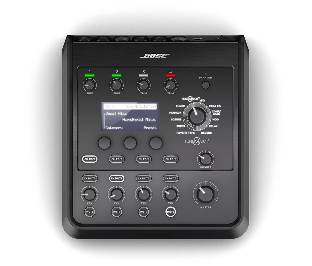 Bose Professional T4S ToneMatch mixážny pult, pohľad zhora