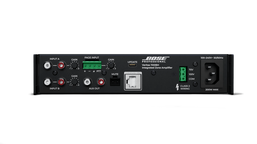 Bose Professional VERITAS 1100BH, zadný panel s konektormi