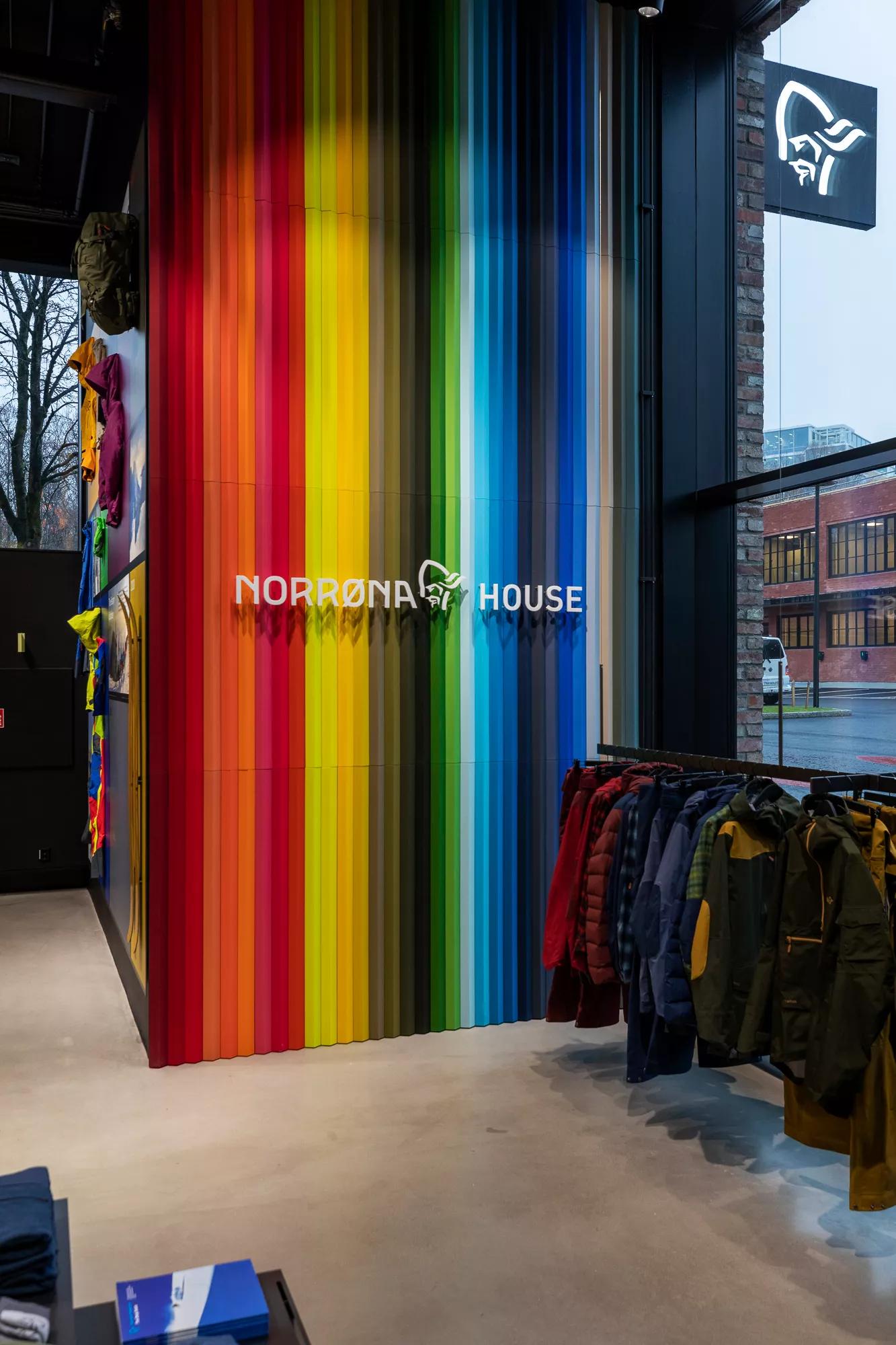 Norrona Rainbow Wall with Logo on it