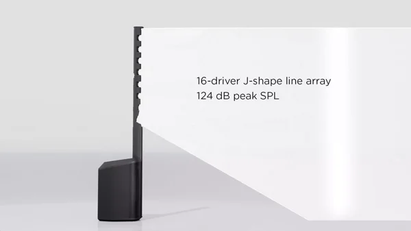 J-förmiges Line-Array mit 16 Treibern 124 dB Spitzenschalldruck