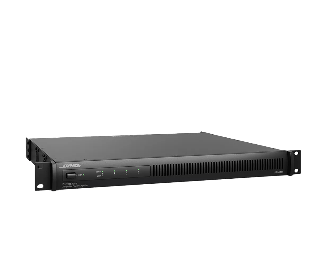 Bose Professional PowerShare PS604D, 1U rackový zosilňovač, bočný pohľad
