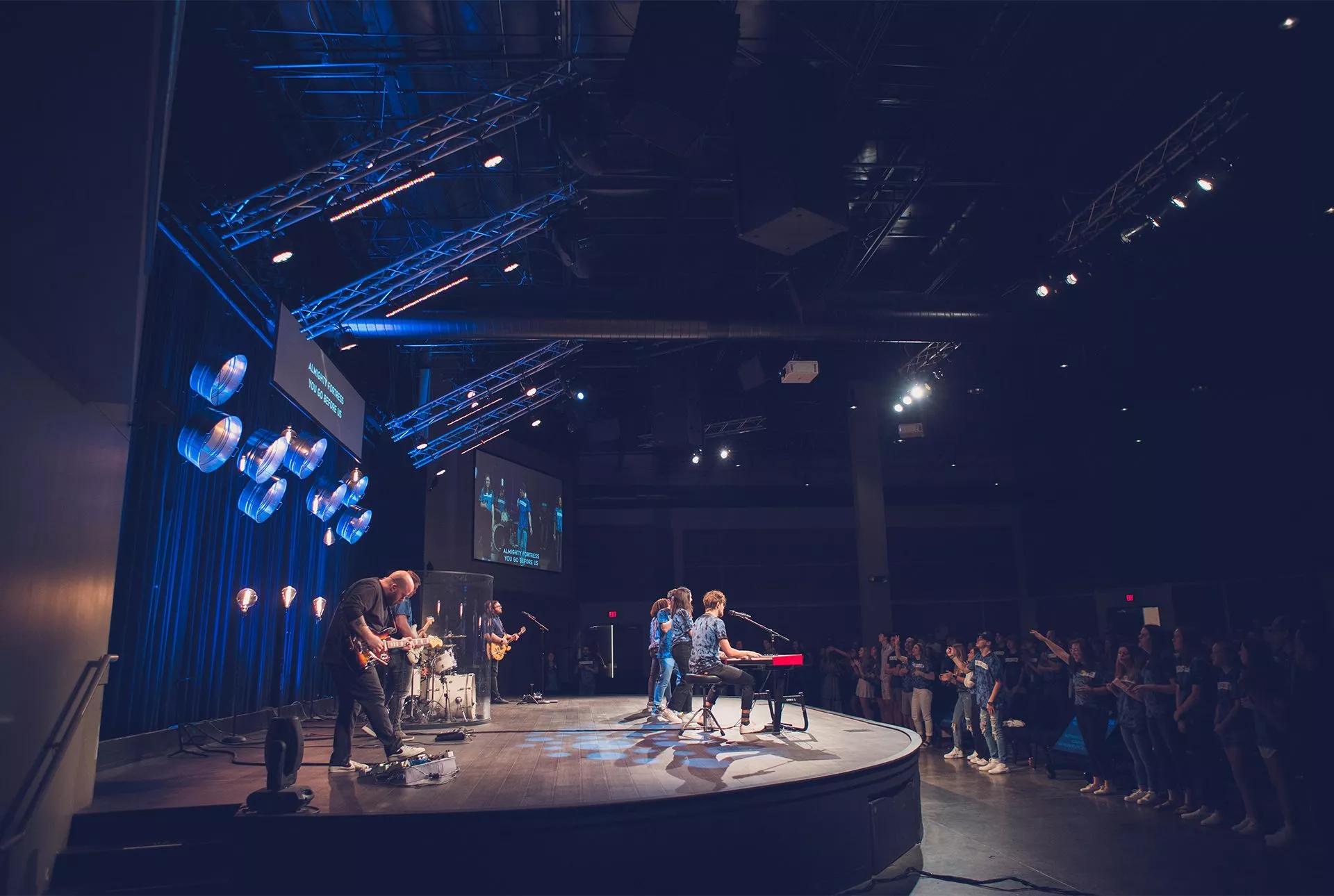 Band playing on stage